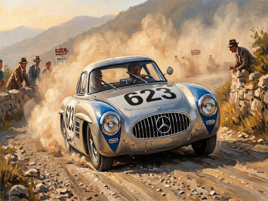 Platz 2 bei der Targa Florio 1952 - Karl Kling und Hans Klenk - CALVENDO Foto-Puzzle'