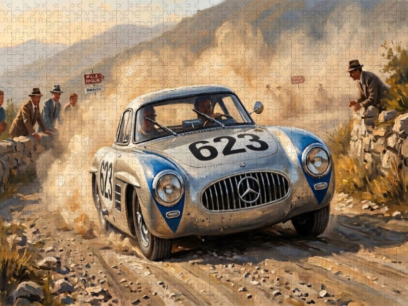 Platz 2 bei der Targa Florio 1952 - Karl Kling und Hans Klenk - CALVENDO Foto-Puzzle'