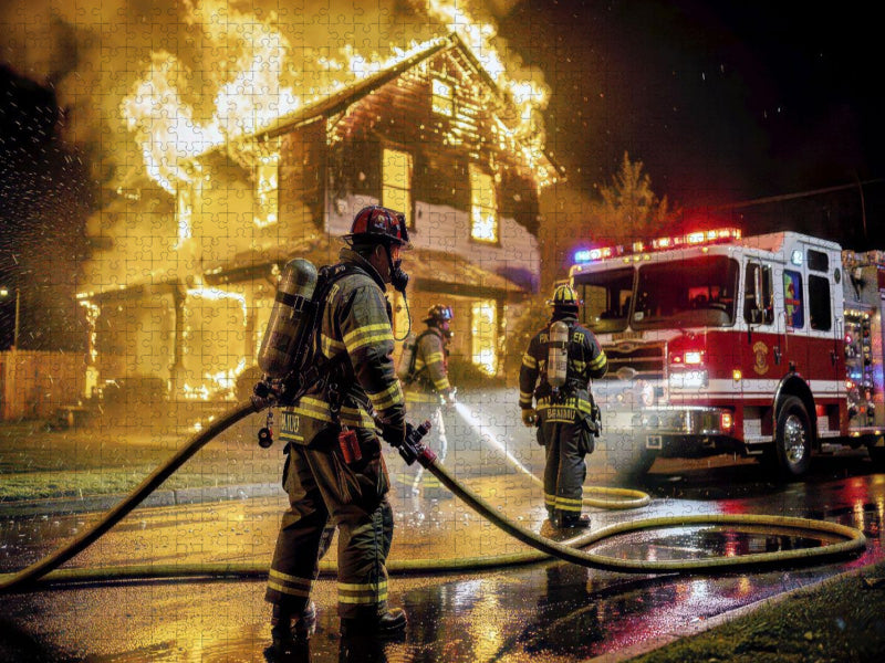 Die Flammen steigen. Wir steigen höher. - CALVENDO Foto-Puzzle'