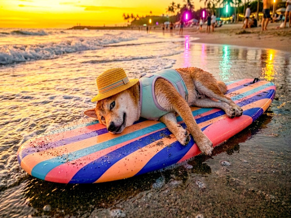 Shiba auf Surfbrett – Puzzle - CALVENDO Foto-Puzzle'