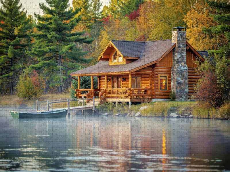 Kamin an, Welt aus – Hüttenzeit. - CALVENDO Foto-Puzzle'