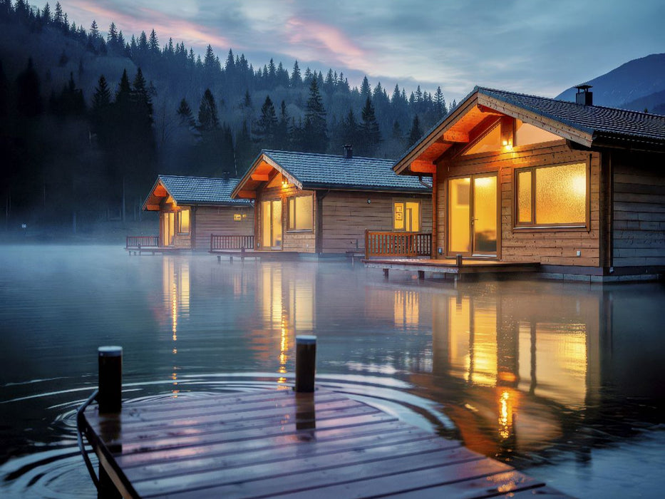 Holz, Wärme, Weitblick – die Hütte, die alles hat. - CALVENDO Foto-Puzzle'