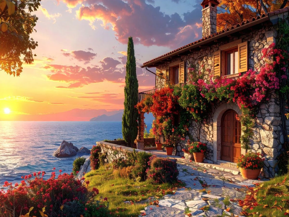 Sonnenuntergang am Meeresufer - CALVENDO Foto-Puzzle'