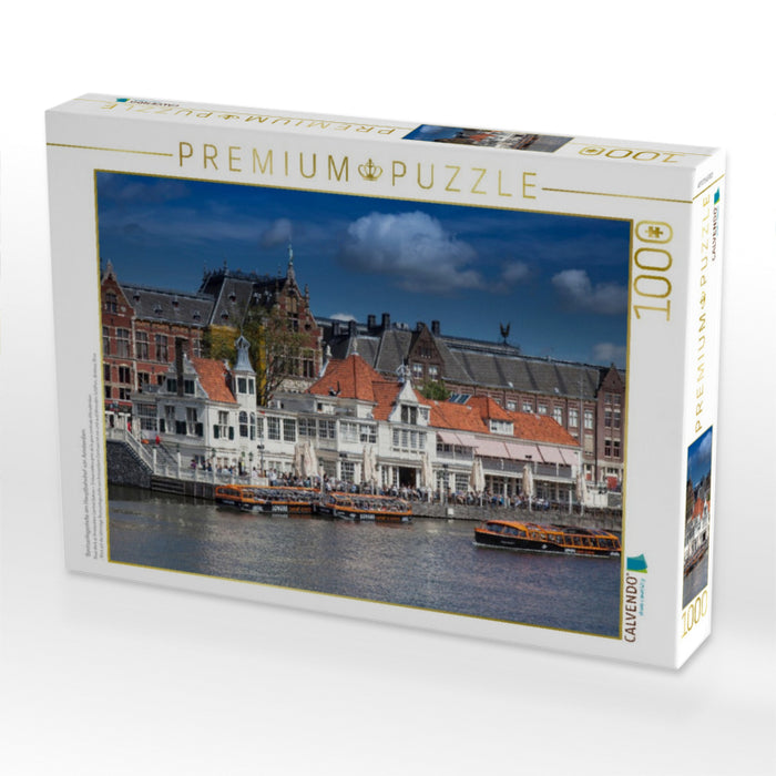 Bootsanlegestelle am Hauptbahnhof von Amsterdam - CALVENDO Foto-Puzzle'