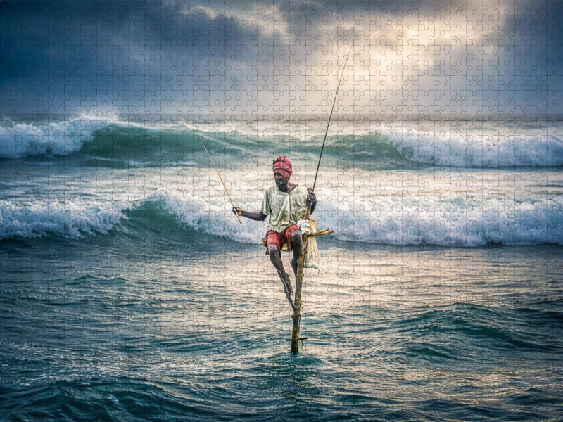 Stelzenfischer - Tanz auf dem Indischen Ozean - CALVENDO Foto-Puzzle'