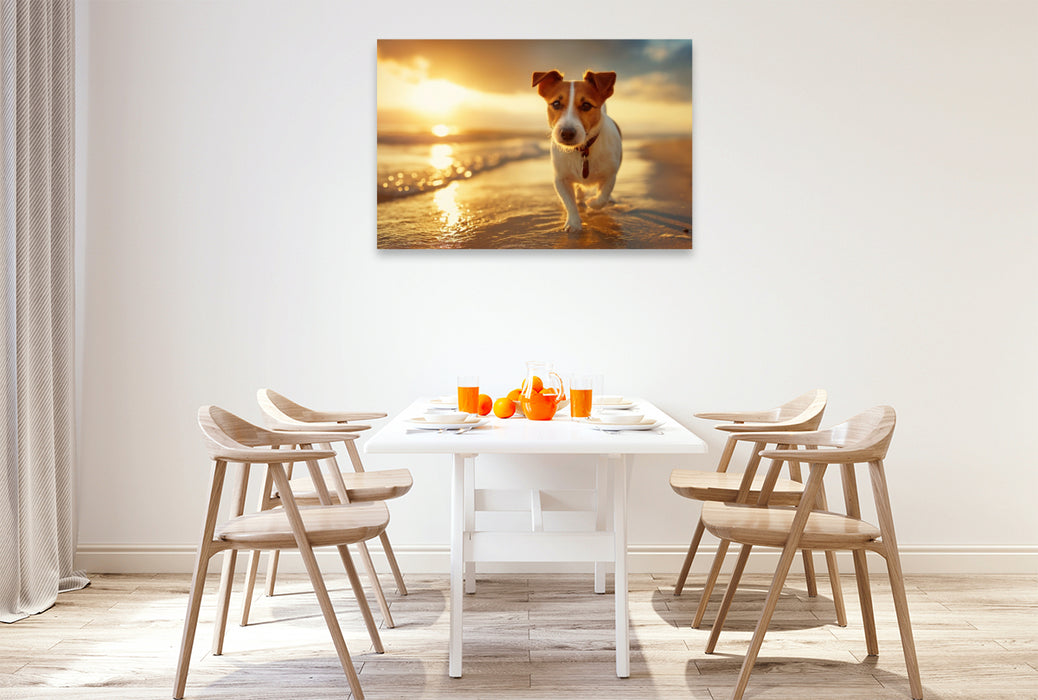 Premium Textil-Leinwand Sonne, Strand und gute Laune