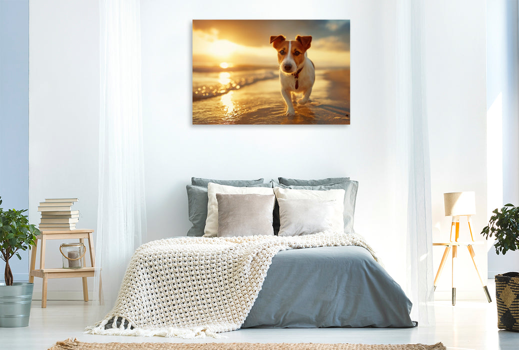 Premium Textil-Leinwand Sonne, Strand und gute Laune