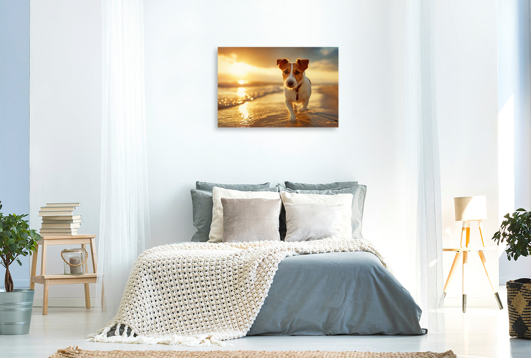 Premium Textil-Leinwand Sonne, Strand und gute Laune
