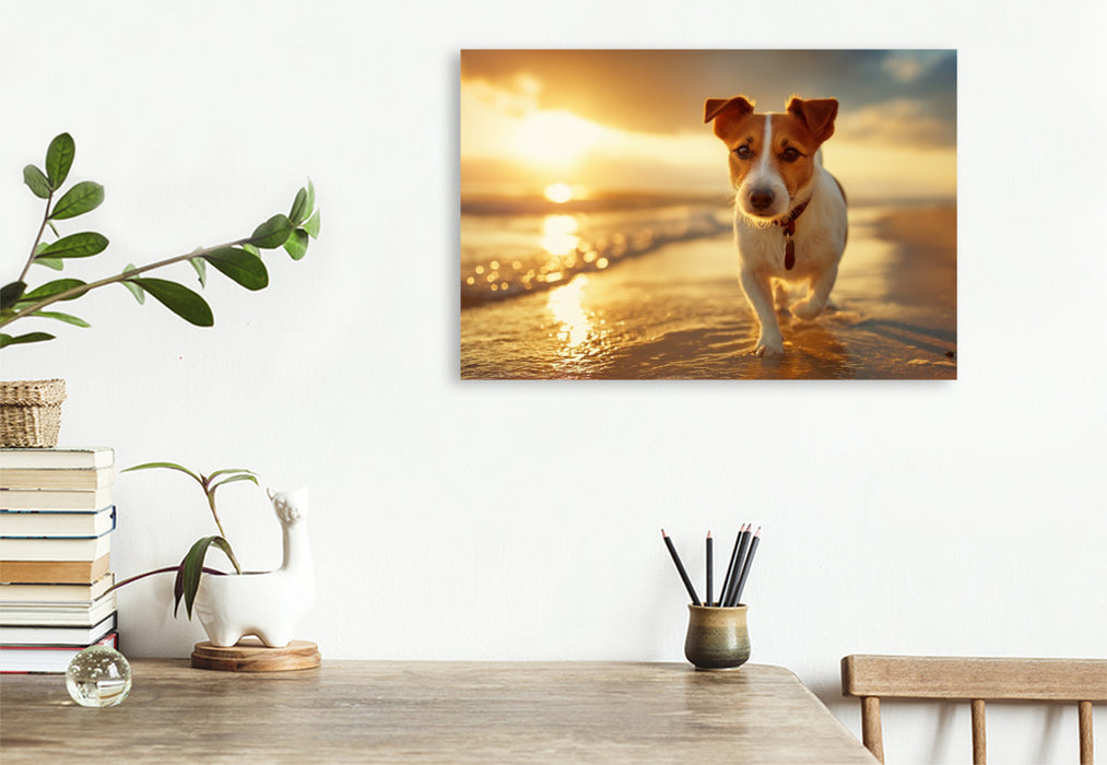 Premium Textil-Leinwand Sonne, Strand und gute Laune
