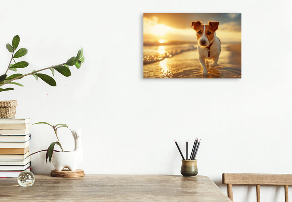 Premium Textil-Leinwand Sonne, Strand und gute Laune