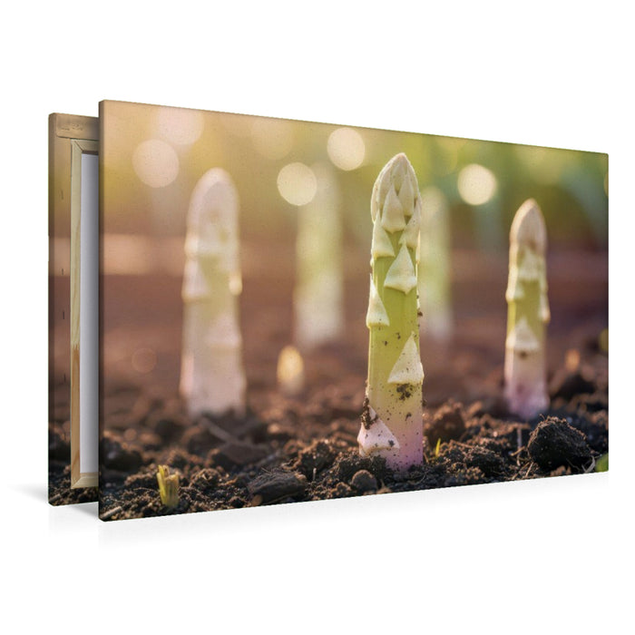 Premium Textil-Leinwand Weißer Spargel – gönn dir Frühling!