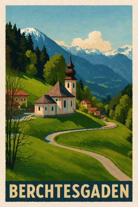 Premium Textil-Leinwand Kirche Maria Gern