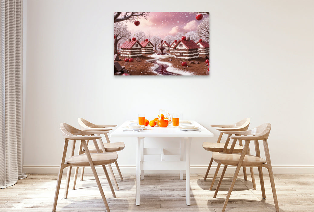 Premium Textil-Leinwand Schwarzwälder Kirsch-Idyll