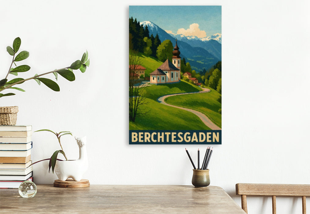 Premium Textil-Leinwand Kirche Maria Gern
