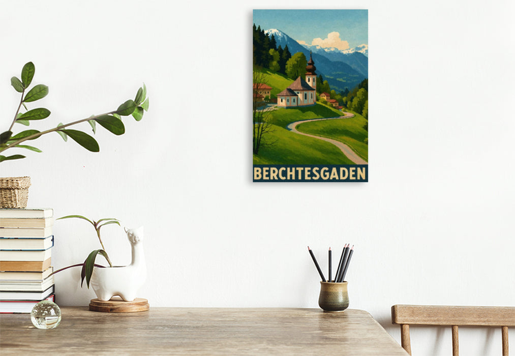 Premium Textil-Leinwand Kirche Maria Gern