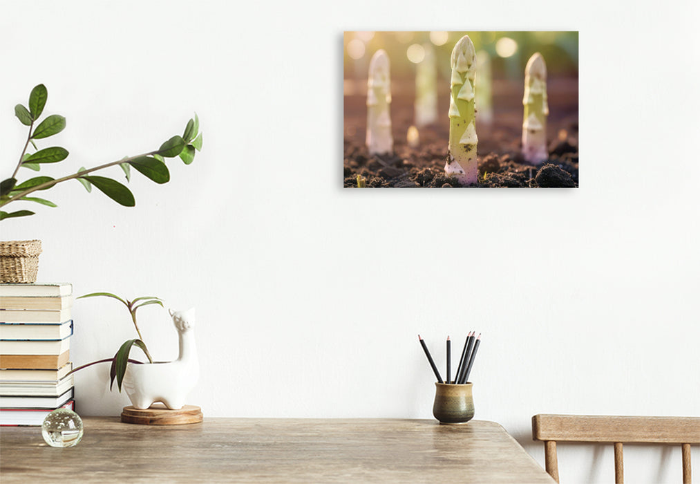 Premium Textil-Leinwand Weißer Spargel – gönn dir Frühling!