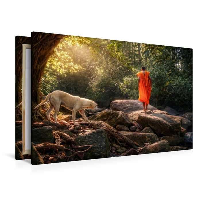Premium Textil-Leinwand Der Weg des Mönchs
