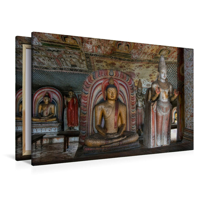 Premium Textil-Leinwand Im goldenen Licht von Dambulla