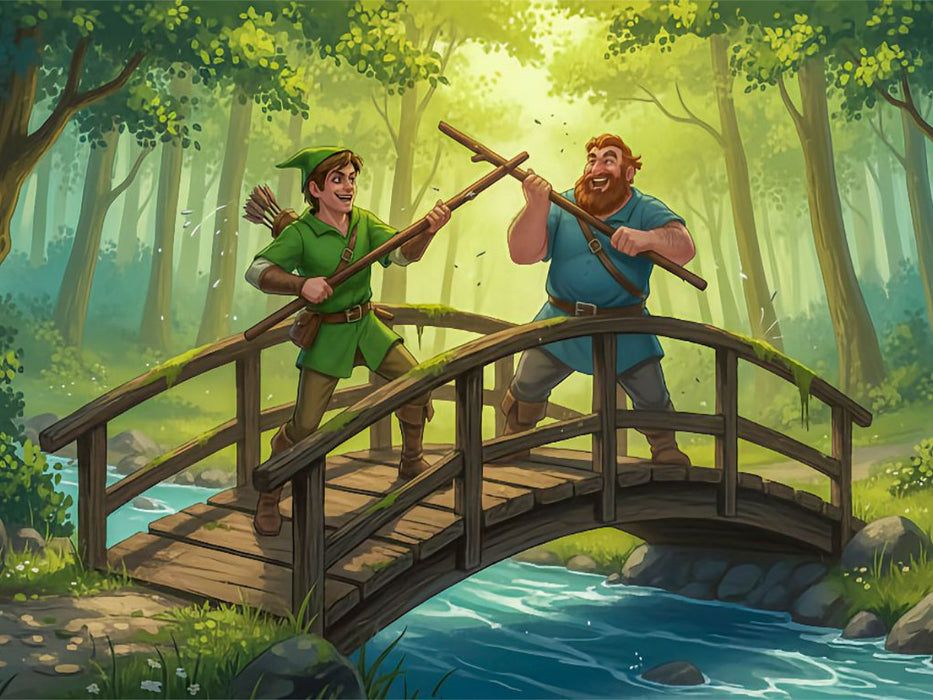 Kampf mit Little John auf Brücke - CALVENDO Foto-Puzzle'