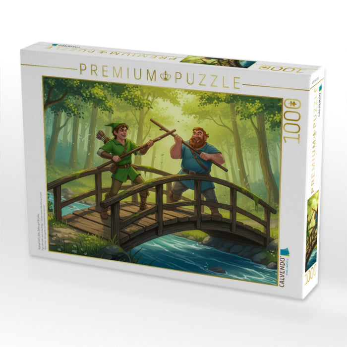 Kampf mit Little John auf Brücke - CALVENDO Foto-Puzzle'