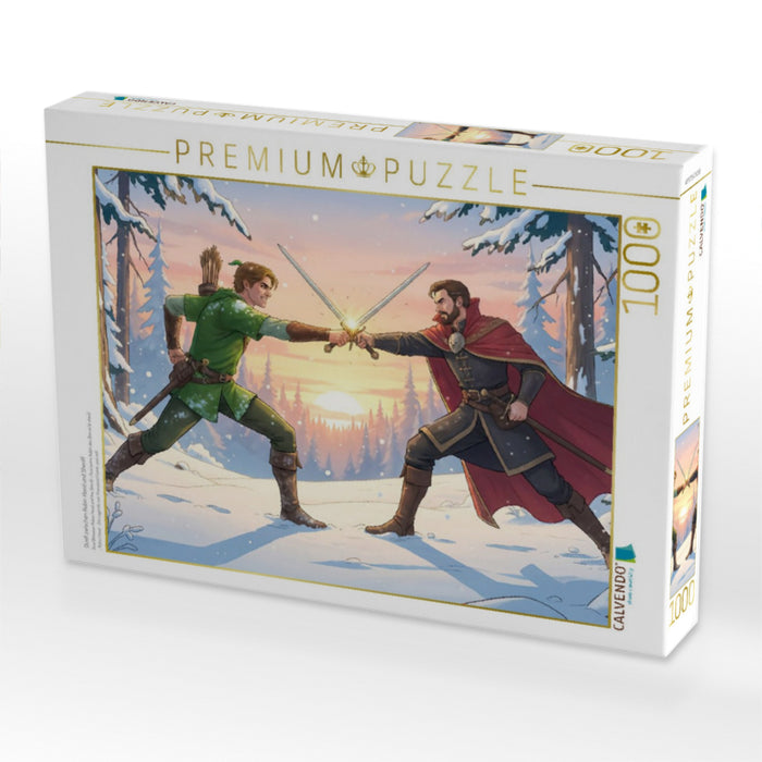 Duell zwischen Robin Hood und Sheriff - CALVENDO Foto-Puzzle'