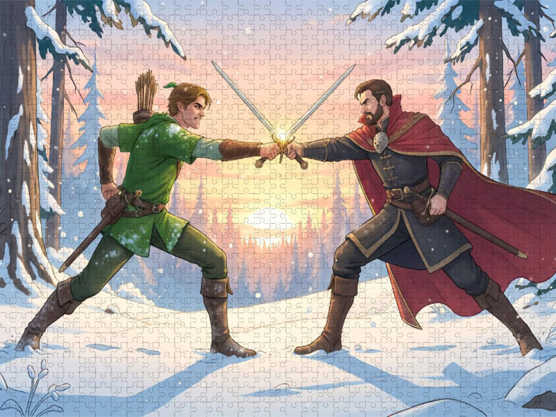 Duell zwischen Robin Hood und Sheriff - CALVENDO Foto-Puzzle'