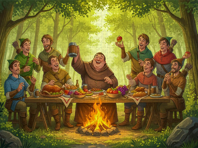 Fröhliches Fest der Gesetzlosen im Wald - CALVENDO Foto-Puzzle'