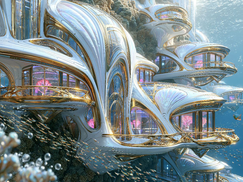 Atlantis Futura- Wohnkomplex "Korallen Kaskaden" - CALVENDO Foto-Puzzle'