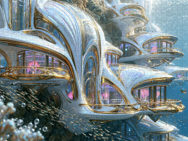 Atlantis Futura- Wohnkomplex "Korallen Kaskaden" - CALVENDO Foto-Puzzle'