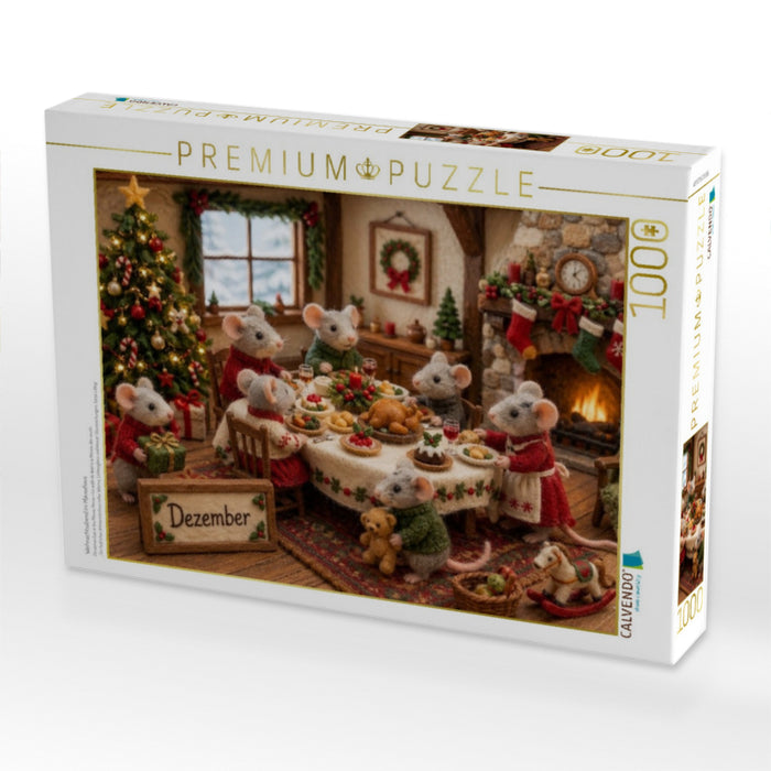 Weihnachtsabend im Mäusehaus - CALVENDO Foto-Puzzle'