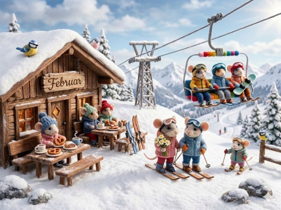 Hüttenzauber im Februar - CALVENDO Foto-Puzzle'
