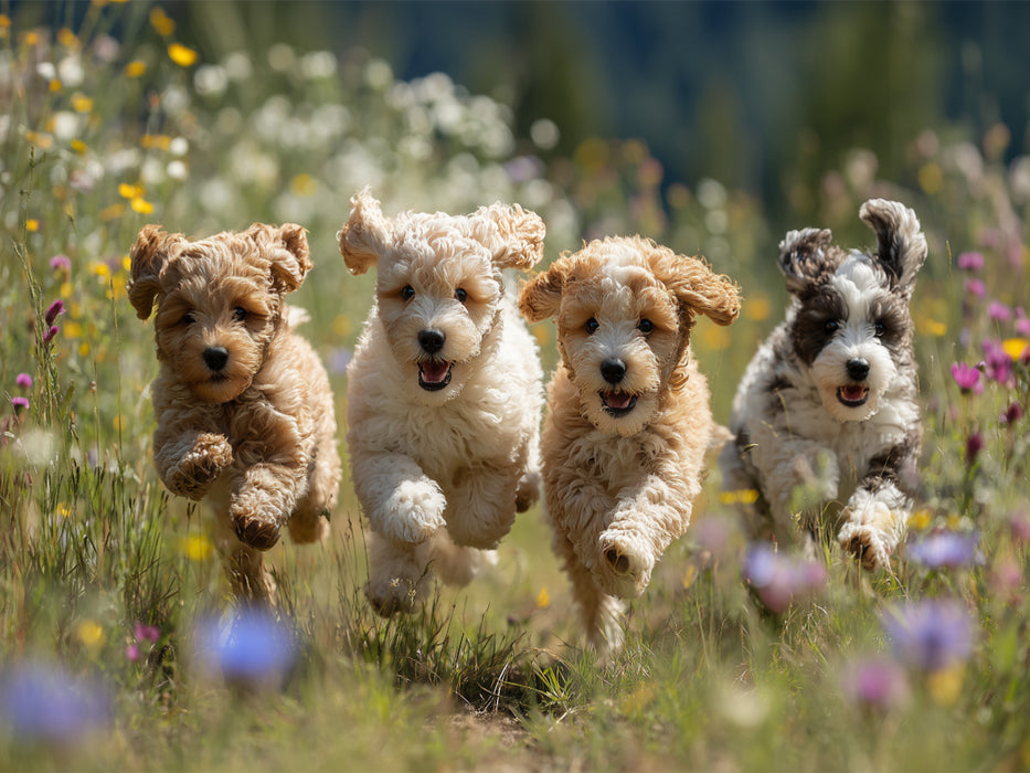 Frühling heißt rennen, hüpfen und Chaos verbreiten - CALVENDO Foto-Puzzle'