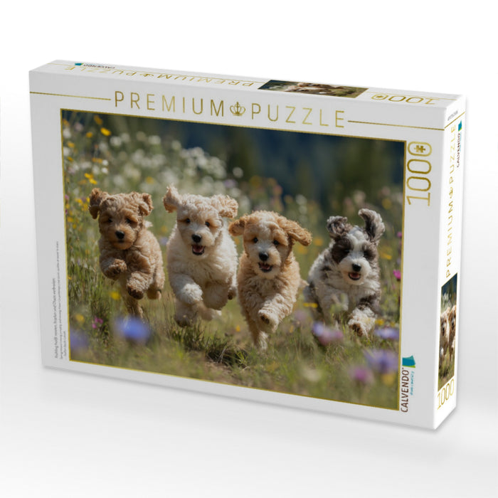 Frühling heißt rennen, hüpfen und Chaos verbreiten - CALVENDO Foto-Puzzle'
