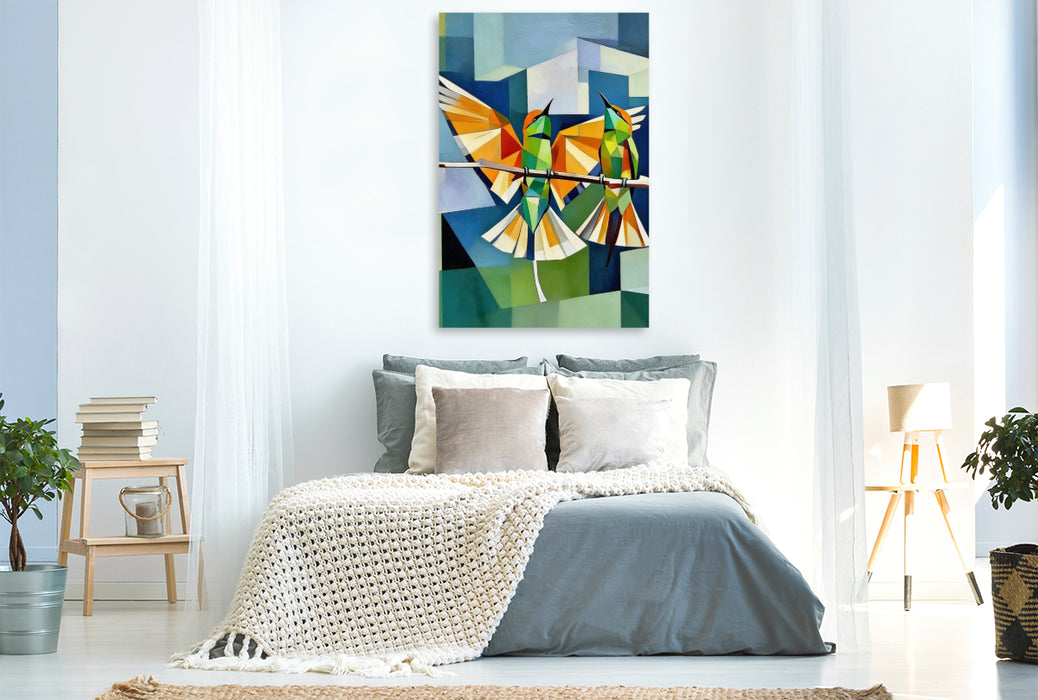 Premium Textil-Leinwand Bienenfresser