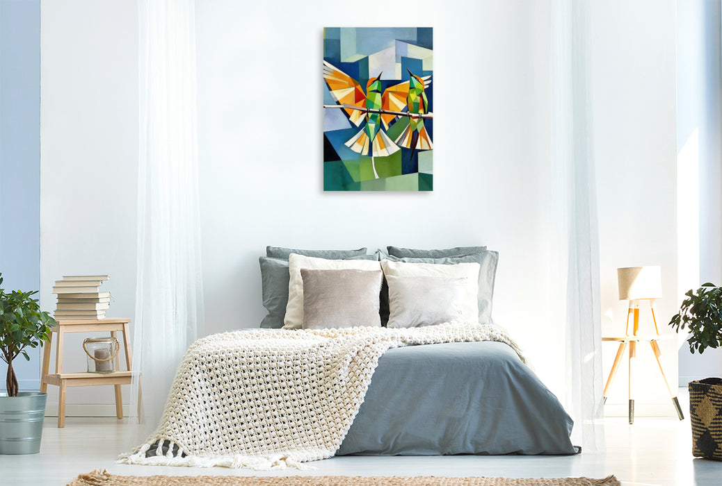 Premium Textil-Leinwand Bienenfresser