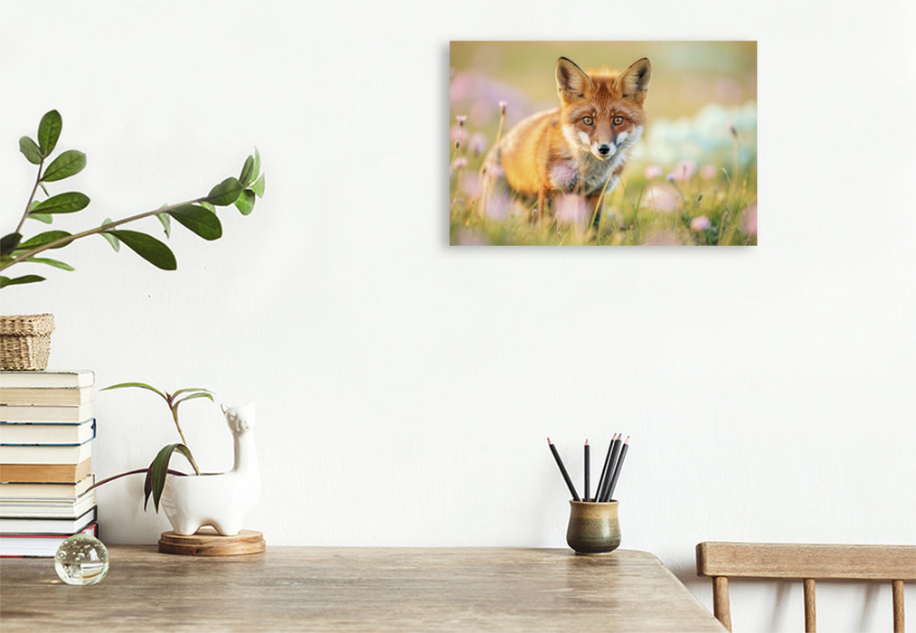 Premium Textil-Leinwand So weich wie Pastell, so clever wie ein Fuchs.