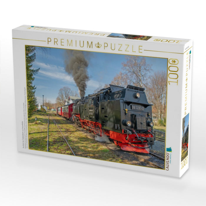Ausfahrt der Selketalbahn aus Hasselfelde - CALVENDO Foto-Puzzle'