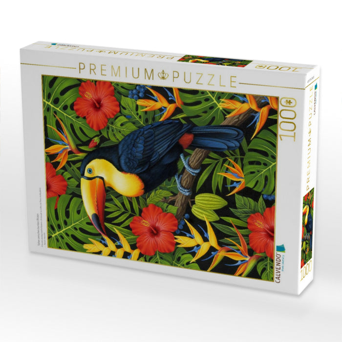 Tukan zwischen bunten Blüten - CALVENDO Foto-Puzzle'