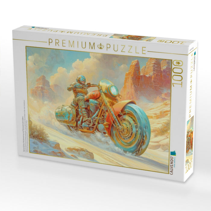 Dynamisches Wüstenrennen auf Fantasiemotorrädern - CALVENDO Foto-Puzzle'