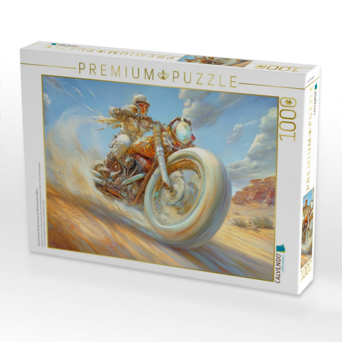 Dynamisches Wüstenrennen auf Fantasiemotorrädern - CALVENDO Foto-Puzzle'