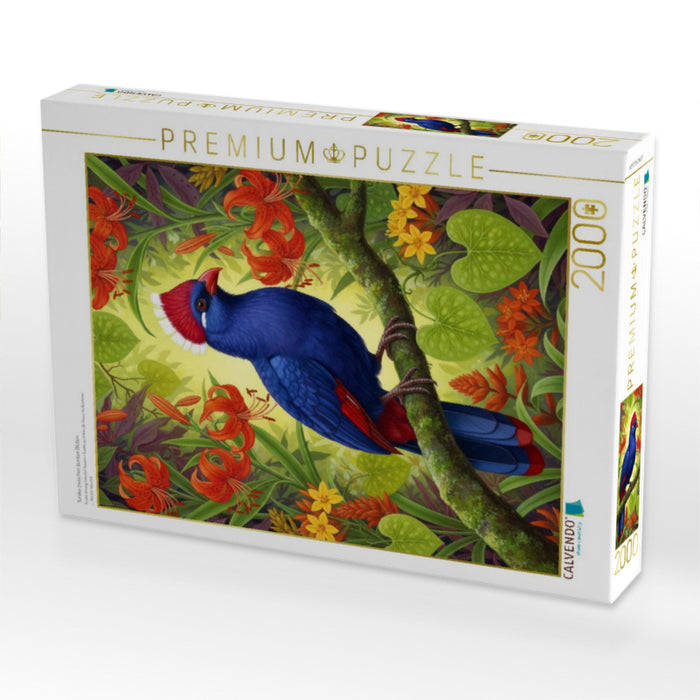 Turako zwischen bunten Blüten - CALVENDO Foto-Puzzle'