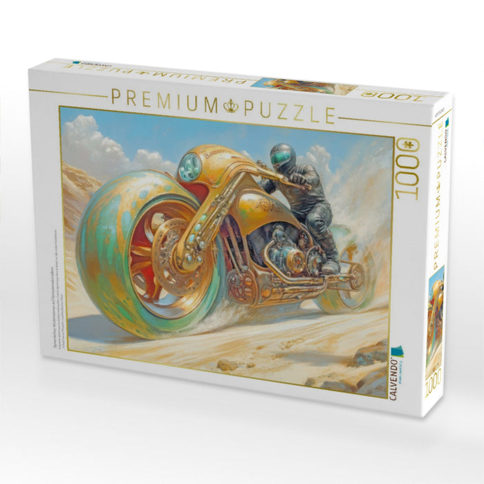 Dynamisches Wüstenrennen auf Fantasiemotorrädern - CALVENDO Foto-Puzzle'