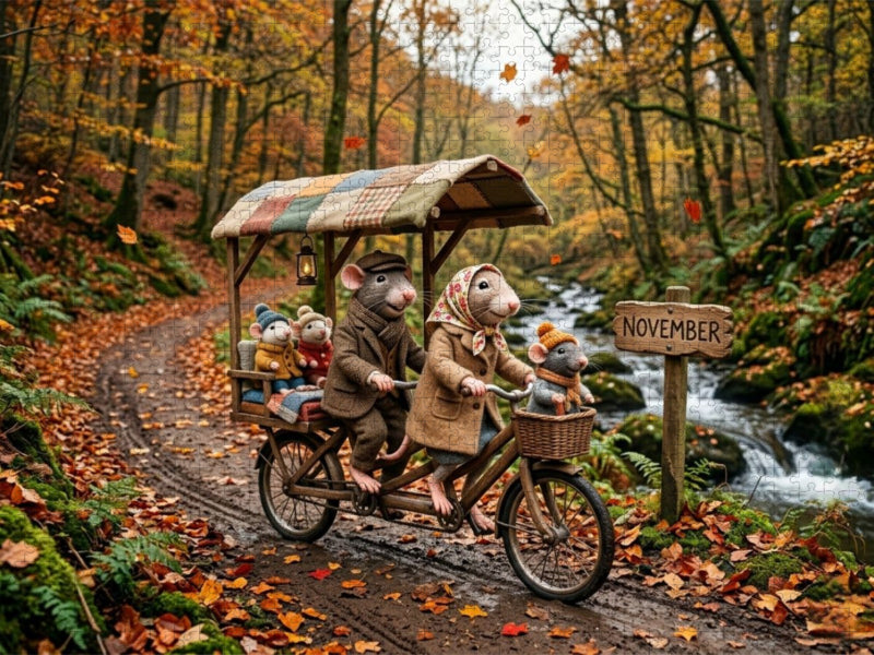 Novemberfahrt am Waldbach - CALVENDO Foto-Puzzle'