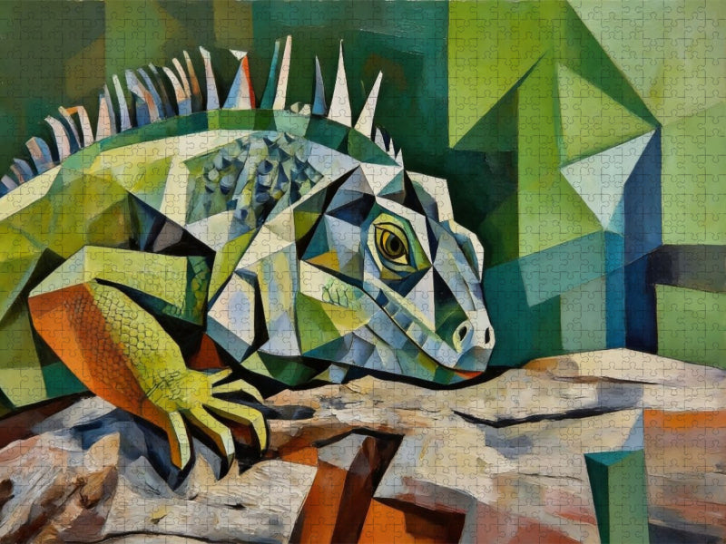 Grüner Leguan - CALVENDO Foto-Puzzle'