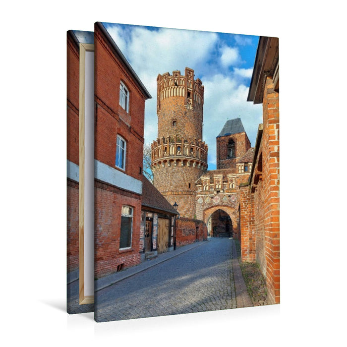 Premium Textil-Leinwand Tangermünde, Wappen am Neustädter Tor