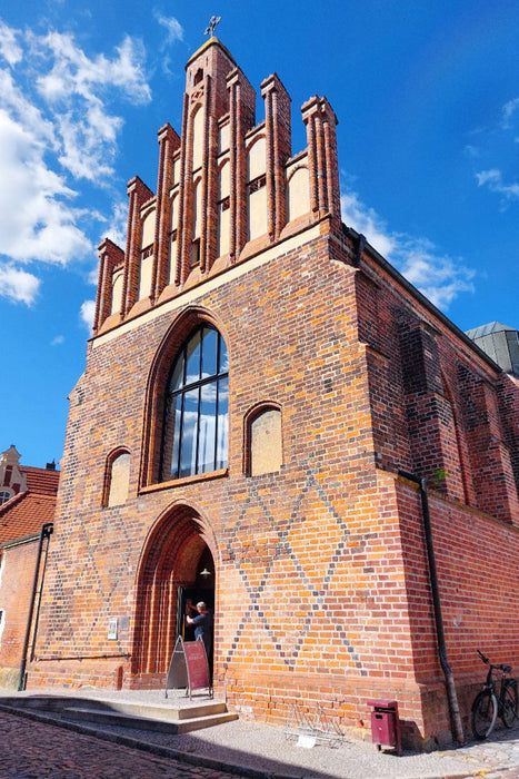 Premium Textil-Leinwand Tangermünde, Salzkirche im Zollensteig