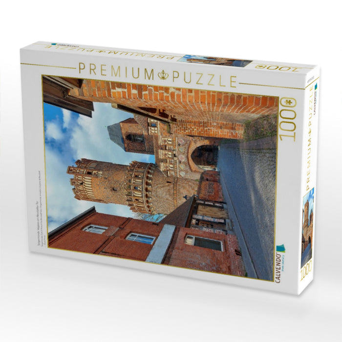 Tangermünde, Wappen am Neustädter Tor - CALVENDO Foto-Puzzle'