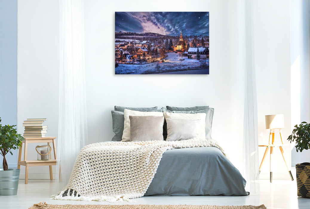 Premium Textil-Leinwand Weihnachten in Seiffen