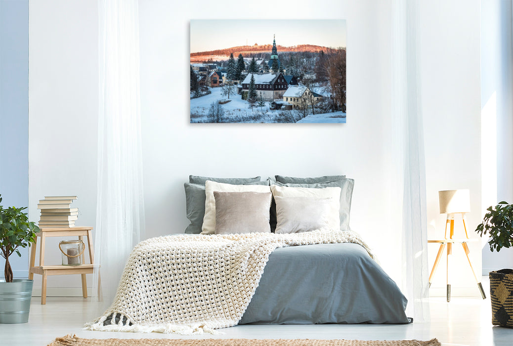 Premium Textil-Leinwand Blick von der Erzalm