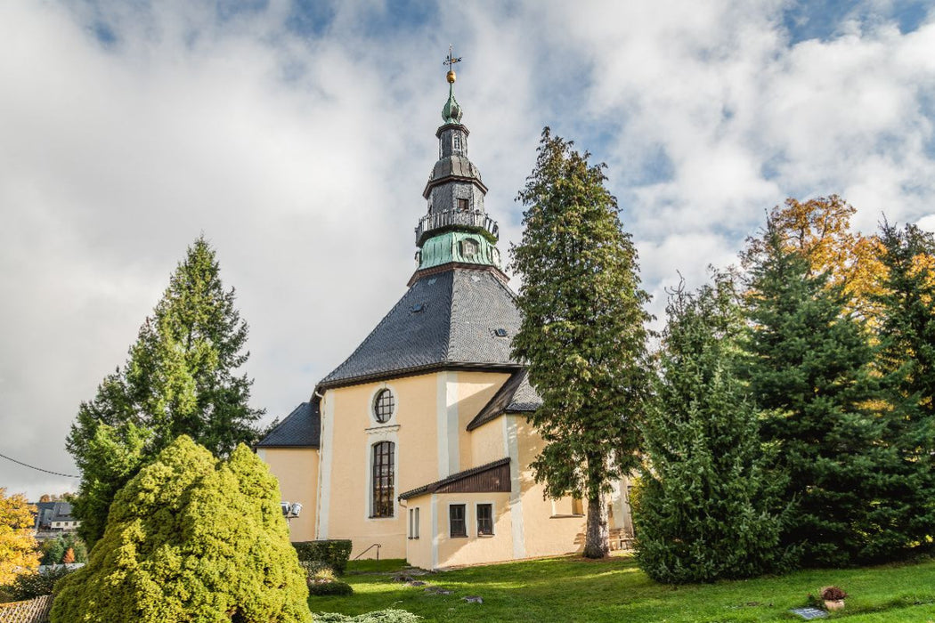 Premium Textil-Leinwand Seiffener Bergkirche